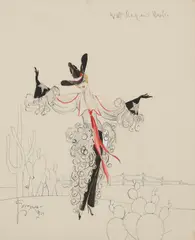 Costume Design for Will Rogers Number in Ziegfeld Follies by Charles Lemaire, gouache and pencil on paper, sold Oct 2024