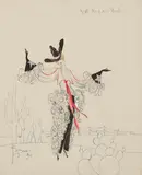 Charles Lemaire, Costume Design for Will Rogers Number in Ziegfeld Follies, gouache and pencil on paper