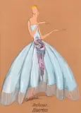 Jeanne Lanvin, Fashion Illustration for a Formal Gown, gouache on paper