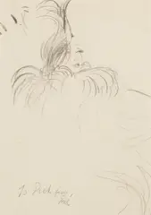 Eric, Portrait of Marlene Dietrich wearing a Monkey Shawl and Hat by Caroline Reboux, 1936, pencil on paper