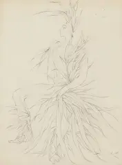 Fantasy Illustrations by Gilbert Adrian, both pencil on paper, sold Oct 2024