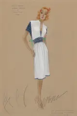 Costume Designs for Greer Garson in Adventure, 1945 and Angela Lansbury in State of the Union, 1947 (Two Works) by Irene, gouache on paper, sold Oct 2024