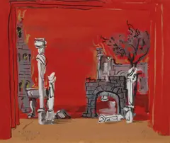 Christian Bérard, Set Design for Leonide Massine's Seventh Symphony of Beethoven, 1938, gouache on paper
