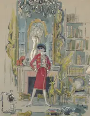 Cecil Beaton, Katharine Hepburn as Coco Chanel, 1969, watercolor and gouache on paper