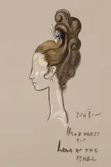 Cecil Beaton, Headdress for Audrey Hepburn as Eliza Doolittle at the Ball, from My Fair Lady, 1962, gouache on paper