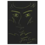 Jean Cocteau, Self-Portrait, colored crayon on black paper