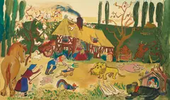 Ludwig Bemelmans, A Normandy Farm, gouache, ink and pencil on illustration board