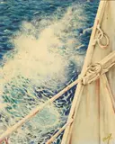 Walter Cohick Plunkett, Boatside, oil on board