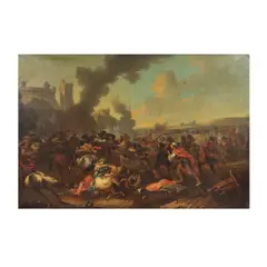 Suiveur d'August Querfurt, La bataille de Kahlenberg, oil on canvas