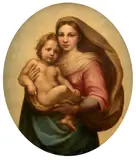 Raffaello Santi ou Sanzio Räphael, La Madone Sixtine, oil on canvas, unlined