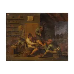 Adriaen van Ostade, L'opèration du pied, oil on panel