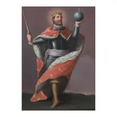 Ecole espagnole, Portrait présumé de Alfonso X, dit 'El Sabio', oil on canvas