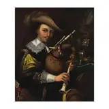 XIXe siècle Etienne Richoux, Portrait d'un musician, oil on canvas