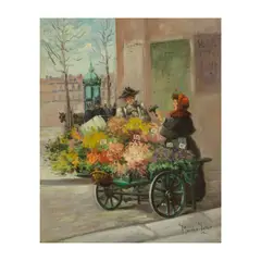 Maurice Leloir, La marchande de fleurs, oil on canvas