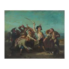 Germain Paget, Enfants de troupe, oil on canvas