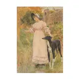 La jeune fille au lévrier by Lionel Percy Smythe, Ra, Rws, Ri, Roi, watercolour and scratching out on card, sold Jun 2025