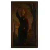 unknown Artist, St. Patrick banishing the snakes, oil on wood panel