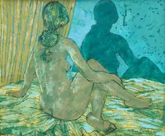 William Coombs, A female nude, oil on panel