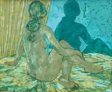 William Coombs, A female nude, oil on panel