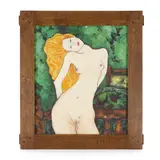 unknown Artist, Portrait of a blonde nude woman, oil on canvas