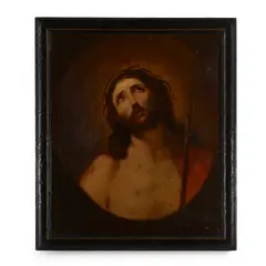 Italian School, Christ wearing the crown of thorns, oil on canvas
