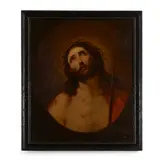 Christ wearing the crown of thorns by Italian School, oil on canvas, sold Sep 2024