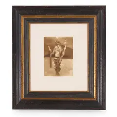 Edward S. Curtis, Three framed photogravures together with an Edward Curtis photography book Portraits from North American Indian Life.