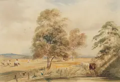 Ows Peter De Wint, Harvesting, watercolour