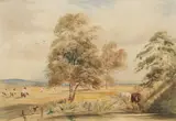 Ows Peter De Wint, Harvesting, watercolour