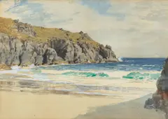 Arthur Severn, Near the Lizard, watercolour over traces of pencil, heightened with white