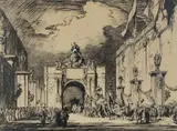 The procession by Ra Sir Frank Brangwyn, pencil and ink, heightened with white, offered Apr 2025