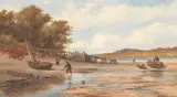 Richard Henry Nibbs, Sailing boats at low tide