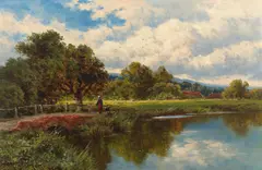 Henry H. Parker, On the wey, Elstead, oil on canvas