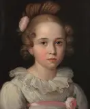 Portrait of a young girl, in white a dress by French School, oil on canvas, offered Apr 2025