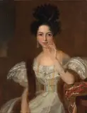 Portrait of a lady in a white dress by Continental School, oil on canvas, sold Apr 2025
