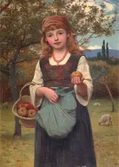 Edwin Bale, Apple picking, oil on canvas