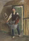Charles Spencelayh, Rms, Hrbsa, Moving, watercolour over traces of pencil