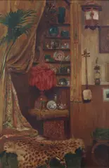 Alfred Morgan, The artist's studio, oil on canvas