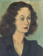 Nadia Benois, Portrait of a lady, oil on canvas