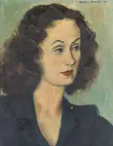 Nadia Benois, Portrait of a lady, oil on canvas