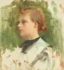 Thomas Cooper Gotch, Study of a head, oil on canvas