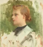 Thomas Cooper Gotch, Study of a head, oil on canvas