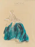 Oliver Messel, A pair of costume designs for 'The Dark is Light Enough'