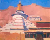 R.B.A. Colin Hayes R.A., The Great Chorten, Gyantse, Tibet, oil on canvas laid to board