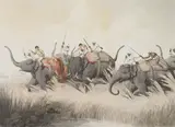 19th Century School, A collection of twenty-one coloured prints depicting scenes of pig sticking and tiger hunting, the original designs by Captain Thomas Williamson