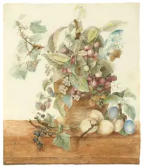 Odilon Redon, Nature morte, 1861, Aquarell, Gouache und Bleistift auf Papier (Wasserzeichen: J WHATMAN TURKEY MILL 1844)