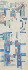 František Kupka, Study for Thee Series C, V, 4, 1935-1937, watercolour, gouache, pencil, paper