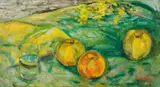Miloslav Holý, Still Life with Apples and Glass, 1936, oil on canvas