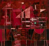 Jitka Kolinska, Fregata (Red), 1959, oil on canvas