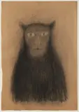 Alén Diviš, The Black Tomcat, 1950s, charcoal, paper